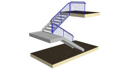 Stairman-trepikoja piirded 1-Käsipuuga